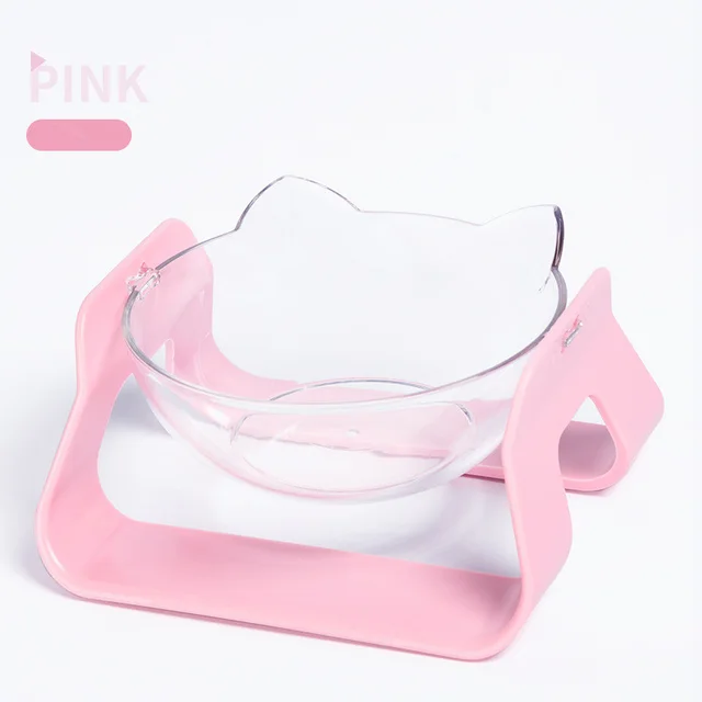 Adjustable Oblique Mouth Cat Bowl Pink - Shop at LoveMi