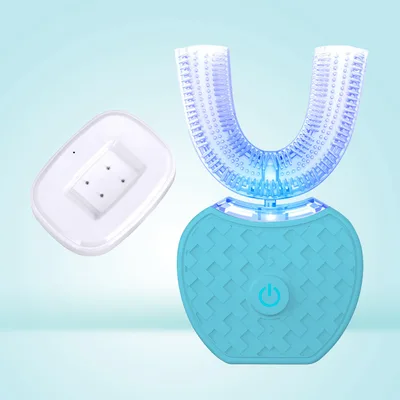 U shaped lazy ultrasonic electric toothbrush Blue - Shop at LoveMi