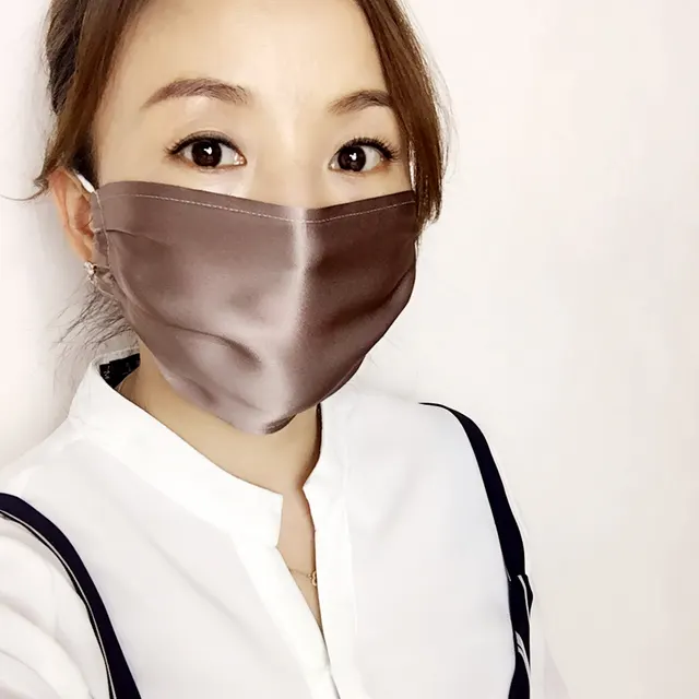 Summer single layer silk mask Brown - Shop at LoveMi