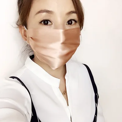 Summer single layer silk mask Orange - Shop at LoveMi