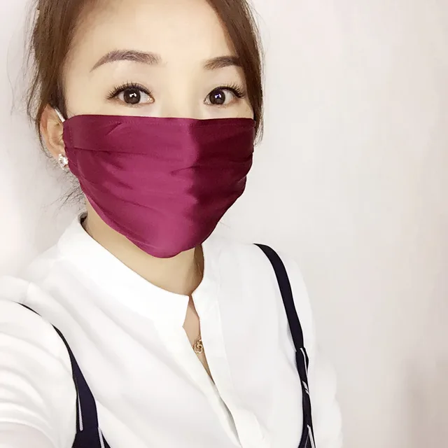 Summer single layer silk mask Red Wine - Shop at LoveMi