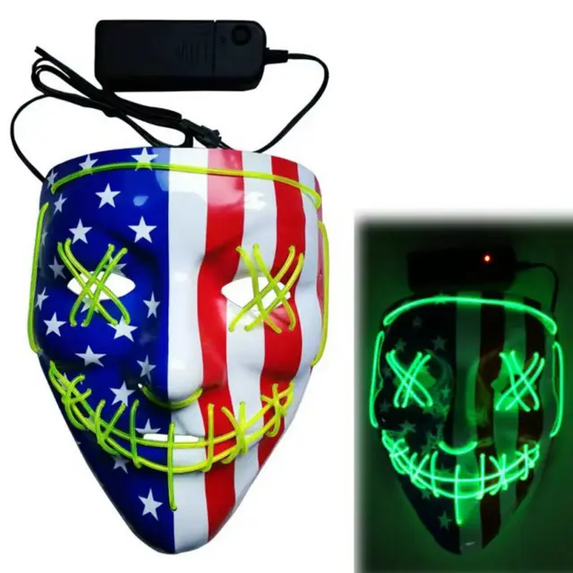 Halloween LED Light Up Mask Fluorescent Green - Shop at LoveMi