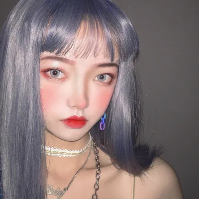 Chemical fiber wig Blue - Shop at LoveMi