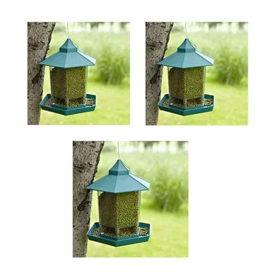 Outdoor Balcony Waterproof Hanging Bird Feeder Green 3Pcs - Shop at LoveMi