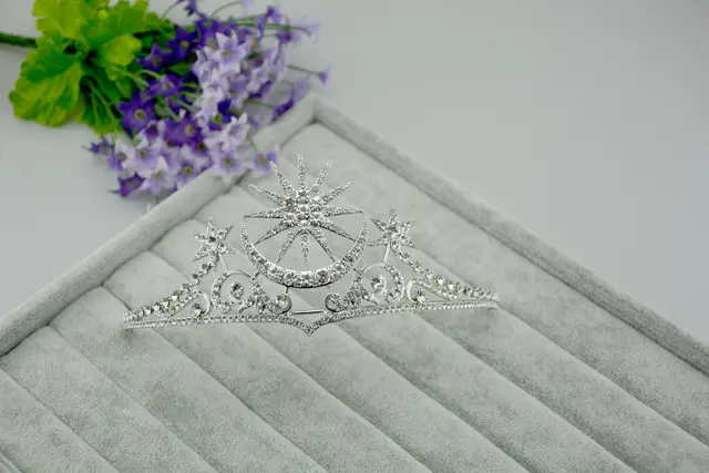 Bridal Rhinestone Crown Headdress White - Shop at LoveMi
