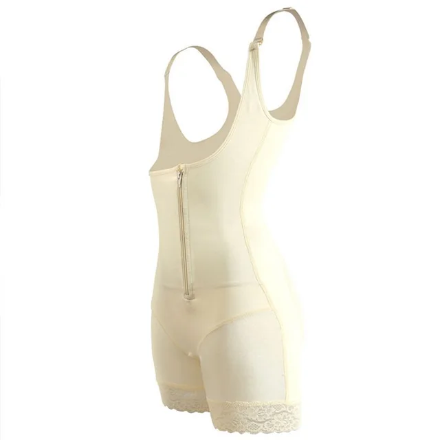 Lace zipper corset Skin Color - Shop at LoveMi