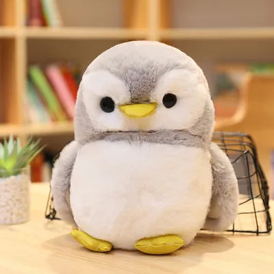 Kawaii Penguin Crossbody Bag Plush Toy Soft Stuffed Shoulder Bag Shoulder Satchel Bag Cosmetic Bag Grey - Shop at LoveMi