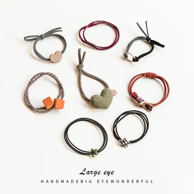 Simple hair rope Sen tie hair tie high elasticity hair band 5Style - Shop at LoveMi