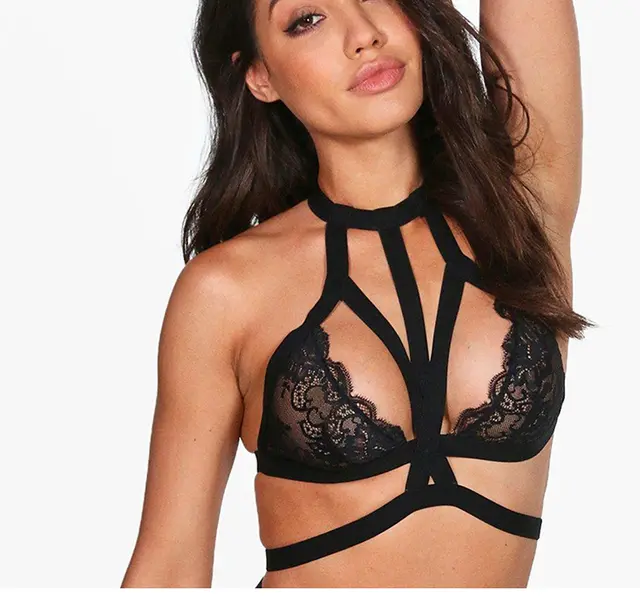 Lace perspective bandage lingerie Black - Shop at LoveMi