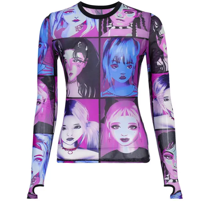 Pullover round neck mesh T shirt Color - Shop at LoveMi