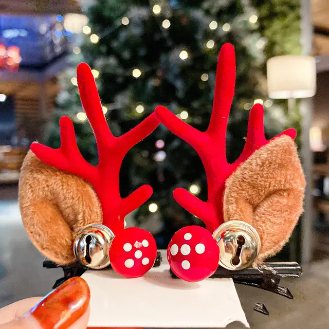 Christmas Hairpin Duck Clip Headdress Snowman Cute Antler Clip Hair Ornament 1Style - Shop at LoveMi