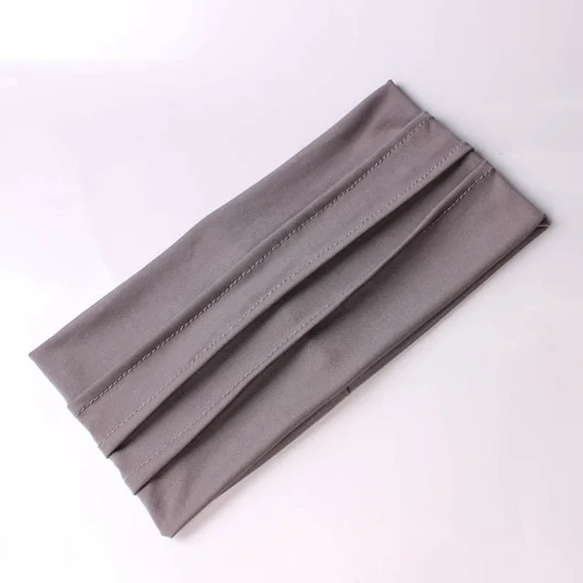 New Style Women's Pleated Headband Fashionable Super Wide Headband Dark Grey - Shop at LoveMi