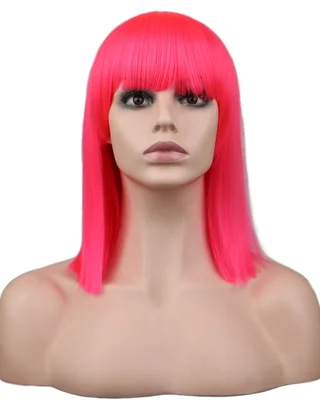 European and American anime color hair Cospoay wig - Rose Red