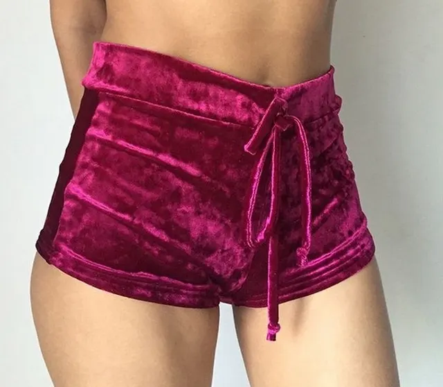 Flannel elastic tie with pleated shorts Claret - Shop at LoveMi