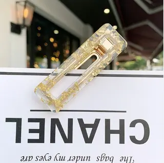 Retro hollow super dream illusion tin foil hairpin - Gold Foil Square