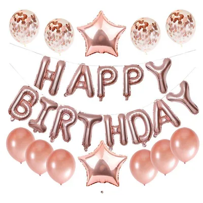 Aluminum Film Sequins Atmosphere Decoration Balloon Set Rose Gold - Shop at LoveMi