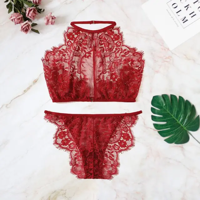 Lace underwear set Red - Shop at LoveMi