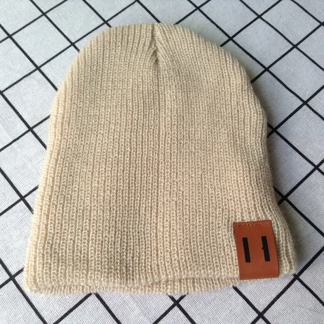 Parent child wool hat warm hat knitted hat Beige - Shop at LoveMi