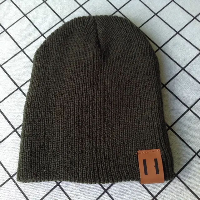 Parent child wool hat warm hat knitted hat Dark Army Green - Shop at LoveMi