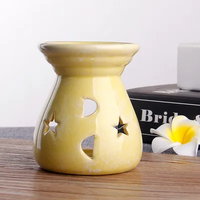 Ceramic aroma lamp oil stove Yellow - Shop at LoveMi
