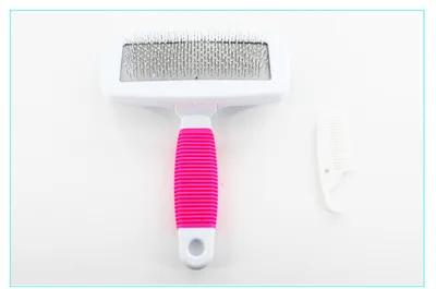 Non slip handle pet comb Rose Red - Shop at LoveMi
