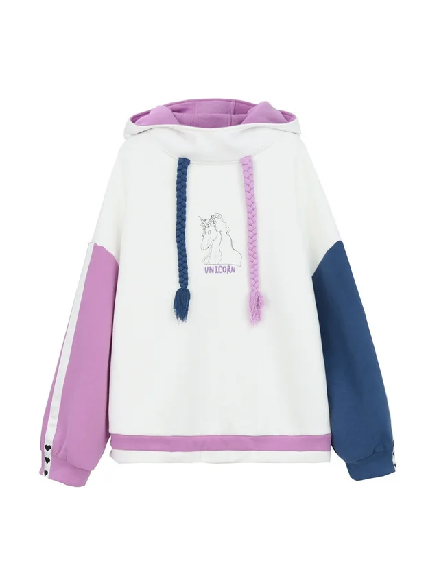 Long sleeve Plush Korean loose top White - Shop at LoveMi