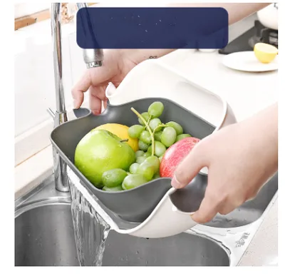 Double Drain Basket Bowl Washing Kitchen Strainer 3Style - Shop at LoveMi