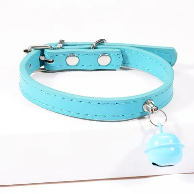 Pet cat cat color bell dog traction collar Sky Blue - Shop at LoveMi