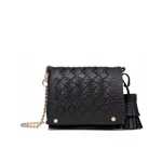 Korean woven mini coin purse - Black