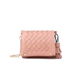 Korean woven mini coin purse - Pink