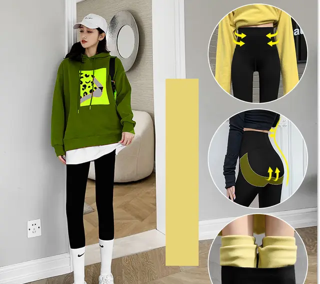 Women's Outer Wear Plus Velvet Thick Leggings Avocado - Shop at LoveMi
