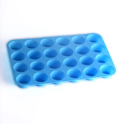 24 holes with round silicone cake mould Blue - Shop at LoveMi