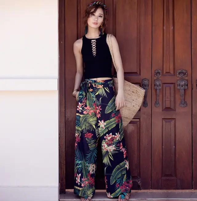 Vacation Pants Big Size Bohemian Wide Leg Pants Seaside Beach Pants Trousers Travel Womenswear Color - Shop at LoveMi