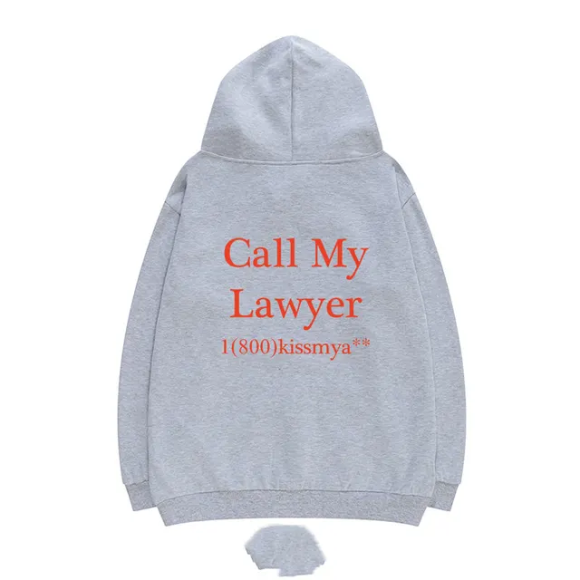 A Long Fleece Hoodie In The Print On The Back Of The Letters Grey - Shop at LoveMi