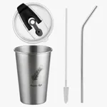 Stainless steel straw cup - Silver