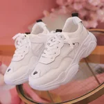 Mesh breathable white shoes - White