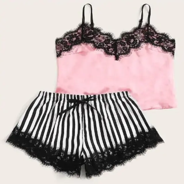 Sexy temptation lace stripes Pink - Shop at LoveMi