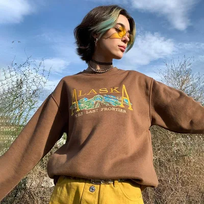 Versatile embroidered hoodie Brown - Shop at LoveMi