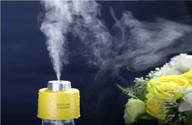 Simple household mini bottle cap humidifier Yellow - Shop at LoveMi