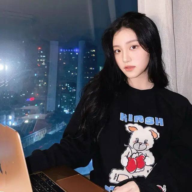 Round Neck Rabbit Three Dimensional Embroidered Loose Cotton Top Women's Sweater Black - Shop at LoveMi