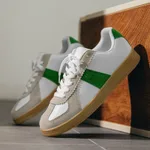 Flat White Shoes Women Retro Casual Sneakers - Green