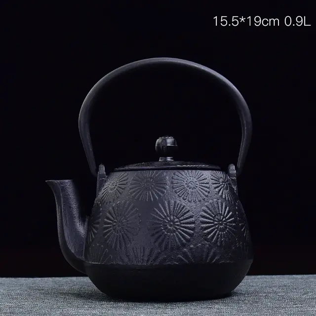 Iron kettle cast iron teapot household kettle Sun Flower - Shop at LoveMi