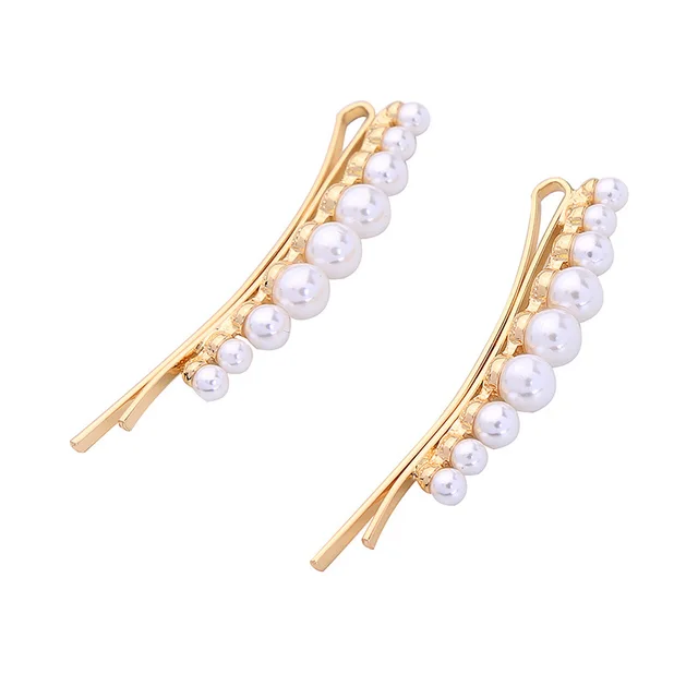 Pearl hair pin girl temperament girl Gold E - Shop at LoveMi