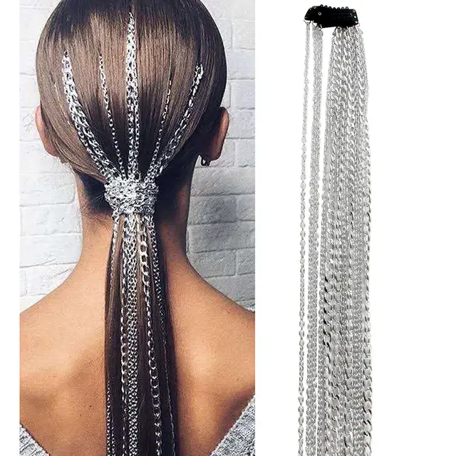 Wig extension chain silver plated tassel hair chain Main Image 1A3B - Shop at LoveMi