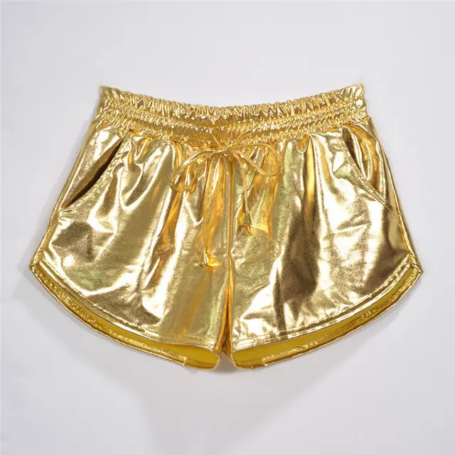 Shiny metallic casual booties shorts Gold - Shop at LoveMi
