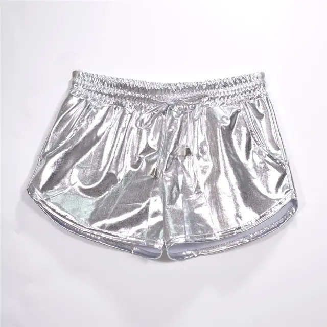 Shiny metallic casual booties shorts Silver - Shop at LoveMi