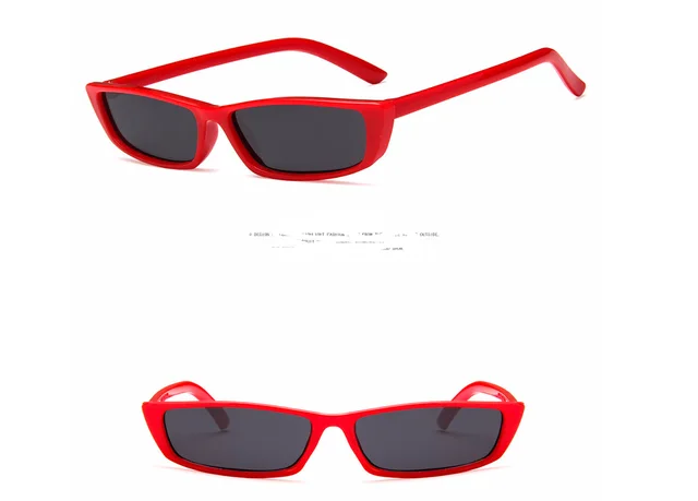 Lady Small Box Square House Side Retro Sunglasses Red Gray - Shop at LoveMi