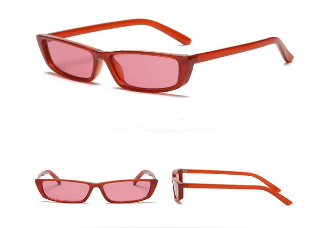 Lady Small Box Square House Side Retro Sunglasses Red - Shop at LoveMi