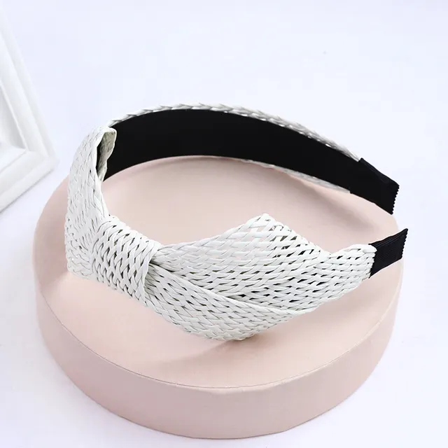 Grass Braided Hair Band Wild Hairpin Fashion Bow Headband White - Shop at LoveMi