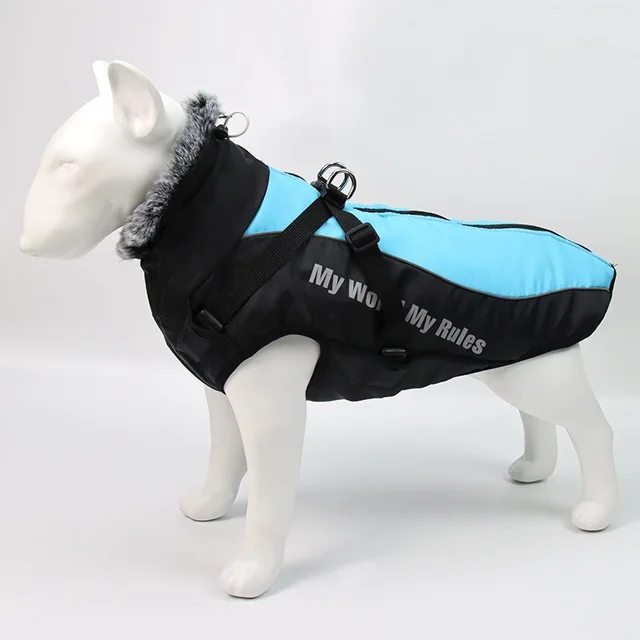 Windproof And Waterproof Dog Coat Pet Clothes Blue - Shop at LoveMi